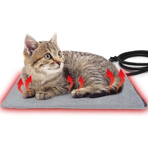 Pet Heating Pad for Cats and Dogs - Electric Warming Mat with Timer & Temperature Setting, Waterproof Cover, Auto Shut-Off - Safe Indoor Bed Warmer 16 * 12inch in Kuwait