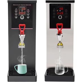 غلاية مياه كهربائية 2.64/3.96/5.28 جالون مع شاشة عرض، موزع مياه ساخن تجاري مع صينية تنقيط، آلة ماء غليان قابلة للتوقيت للمطبخ، المطعم، الفندق، المنزل (فضي، 5.28 جالون) in Kuwait