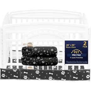 2 Pack Dog Playpen Bottom Pad Fits for 36 Inch 4 Panels Exercise Pet Playpen, Dog Crate Pad Puppy, Hoop and Loop Design (Note: Playpen Not Included). (Pink) in Kuwait