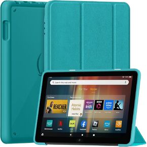 All-New Amazon Fire HD 8 Tablet Case(12th/10th Gen, 2024/2022/2020 Release), Sanyetral Premium PU Leather Trifold Stand PC Clear Back Cover Case with Auto Wake/Sleep, Not for Nokia TCL -Hibiscus in Saudi Arabia