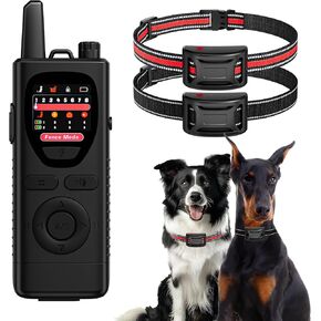 Wireless Dog Fence System - 2-in-1 Pet Containment & Training Collar with Accurate Boundary Control, IPX6 Waterproof and Rechargeable, for Large & Medium 1 Dogs Black in Kuwait