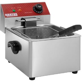 مقلاة عميقة كهربائية تجارية من كراتوس، مقلاة سعة 10 رطل مع سلة، مقلاة من الفولاذ المقاوم للصدأ للمطاعم، منصات الامتياز in Kuwait
