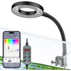 Pawfly Aquarium Light, 6 W Bluetooth Fish Tank Light, Full Spectrum Clip On Aquarium Lights for 1-5 Gallon Tanks, USB 24/7 LED Lights with Timer & Adjustable Brightness (Adapter Not Included) in Kuwait