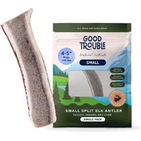 قرون الأيائل الفاخرة من جود تربل للكلاب الصغيرة - عبوتان مقسمتان - مضغ طبيعي بالكامل من قرون الوعل لصحة الأسنان والتهدئة - عظام الكلاب المتينة - لم يتم الإساءة إلى الحيوانات لتصنيعها، مصدرها أمريكا الشمالية in Kuwait