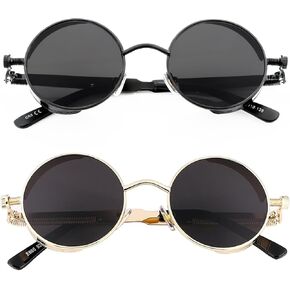 FEISEDY نظارات شمسية Steampunk بتصميم قوطي كلاسيكي بإطار معدني دائري مستوحاة من الظل للرجال B1857 in Kuwait