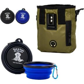 حقيبة علاج الكلاب لتدريب الحيوانات الأليفة، وحقائب علاج الكلاب ومجموعة أوعية الكلاب القابلة للطي للقطط والكلاب للمشي في الهواء الطلق والسفر. in Kuwait