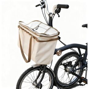 سلة أمامية للحيوانات الأليفة للدراجة مع إطار ثابت من سبائك الألومنيوم، حامل دراجة للكلاب للحيوانات الأليفة الصغيرة، فتحة علوية، جيب ومقبض، متوافقة مع محول أنف الخنزير ذو الفتحتين/3 فتحات in Kuwait