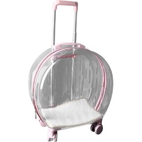 حقيبة عربة القطط شفافة قابلة للتنفس وموفرة للعمالة وتتحرك صامتًا في الهواء الطلق حامل الحيوانات الأليفة المتدحرج للاستحمام وزيارات الطبيب in Kuwait