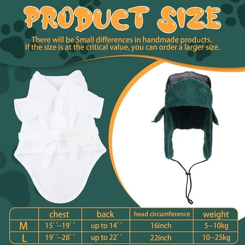 2 Pcs Christmas Cousin Dog Costume Bathrobe with Hat Super Absorbent Quick Drying Towel Wrap Dog Pajama Cozy Drying Coat for After Bath Suitable for Dogs Weighing (L) in Saudi Arabia