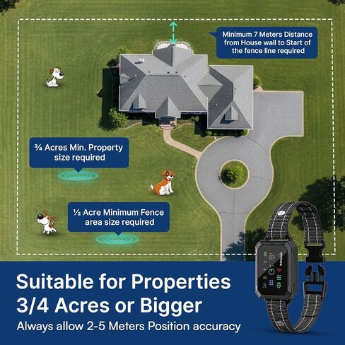 سياج My Pet Command GPS، سياج لاسلكي للكلاب بدون اشتراك مع التطبيق، أسوار ذات 6 جوانب أو دائرية، نغمة، اهتزاز، تصحيح، صدمة، طوق مقاوم للماء قابل لإعادة الشحن in Kuwait