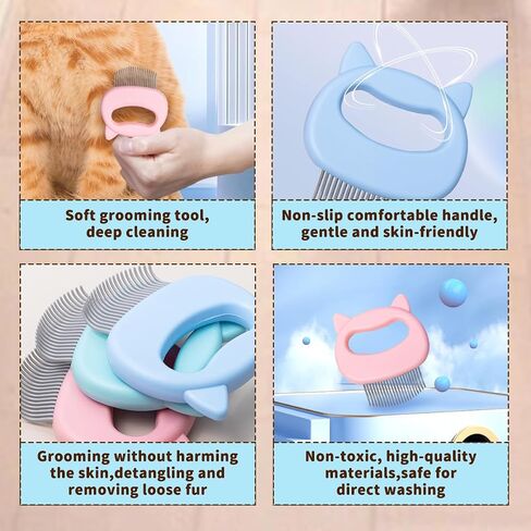 Cat Comb, Pet Massaging Tool for Cats & Dogs, Long & Short Hair (Pink) in Saudi Arabia