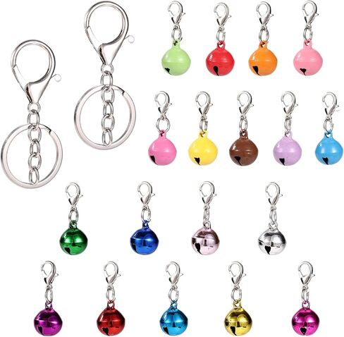 18 قطعة من أجراس الحيوانات الأليفة للقطط وطوق الكلاب، أجراس جلجل صغيرة للجرو والقطط مع قطعتين من سلاسل المفاتيح للحيوانات الأليفة وإكسسوارات تتبع السلامة in Kuwait