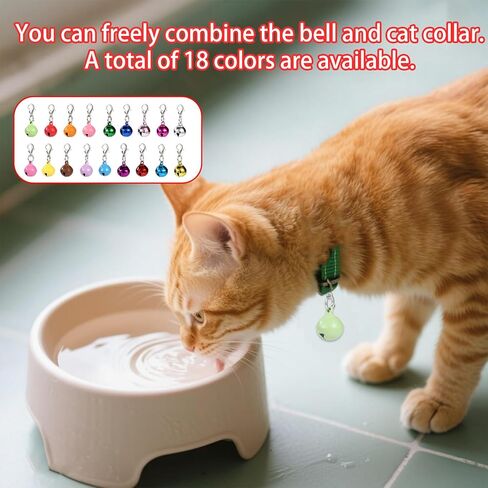 18 قطعة من أجراس الحيوانات الأليفة للقطط وطوق الكلاب، أجراس جلجل صغيرة للجرو والقطط مع قطعتين من سلاسل المفاتيح للحيوانات الأليفة وإكسسوارات تتبع السلامة in Kuwait