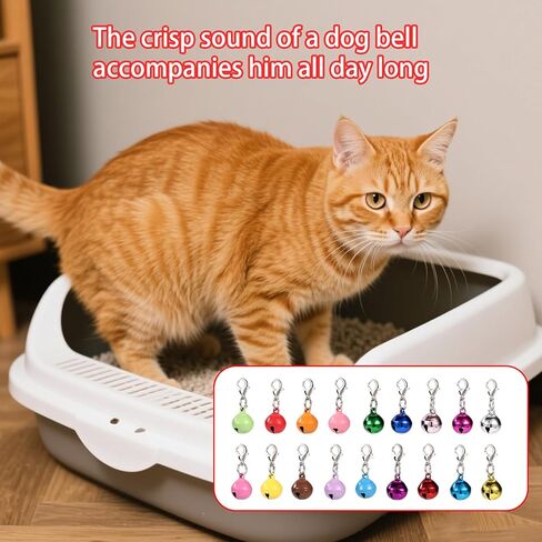 18 قطعة من أجراس الحيوانات الأليفة للقطط وطوق الكلاب، أجراس جلجل صغيرة للجرو والقطط مع قطعتين من سلاسل المفاتيح للحيوانات الأليفة وإكسسوارات تتبع السلامة in Kuwait