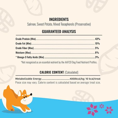مكافآت الكلاب المجففة بالتجميد من MAJOR PETS، سمك السلمون البري والبطاطا الحلوة، طبيعي 100%، عالي البروتين، غني بأوميجا 3، خالي من الحبوب، قطع تدريب صحية ووجبة علوية، صنع في الولايات المتحدة الأمريكية، 2.5 أونصة in Kuwait