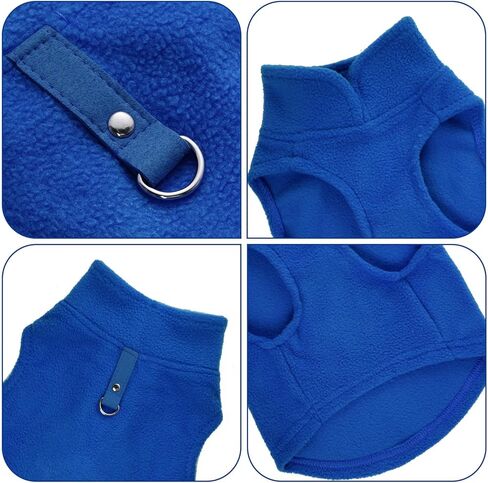 Rbenxia 1 Piece Dog Sweater with Leash Ring Soft Fleece Vest Dog Pullover Warm Jacket Pet Dogs Clothes Winter Dogs Outfits for Small Puppy Cat Pets (Rose Red, Large) in Kuwait