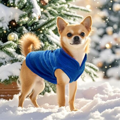 Rbenxia 1 Piece Dog Sweater with Leash Ring Soft Fleece Vest Dog Pullover Warm Jacket Pet Dogs Clothes Winter Dogs Outfits for Small Puppy Cat Pets (Rose Red, Large) in Kuwait