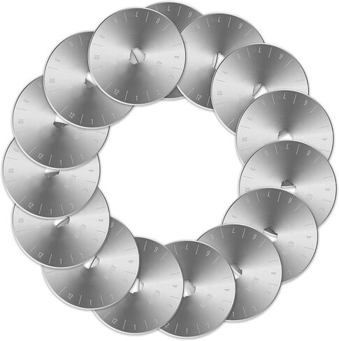 شفرات قاطعة دوارة من Premier Blades مقاس 45 مم - (15 حزمة) تناسب شفرات Fiskars وOlfa وMartelli والمزيد - عجلة قطع قماش الاستوديو للنسيج والورق in Saudi Arabia