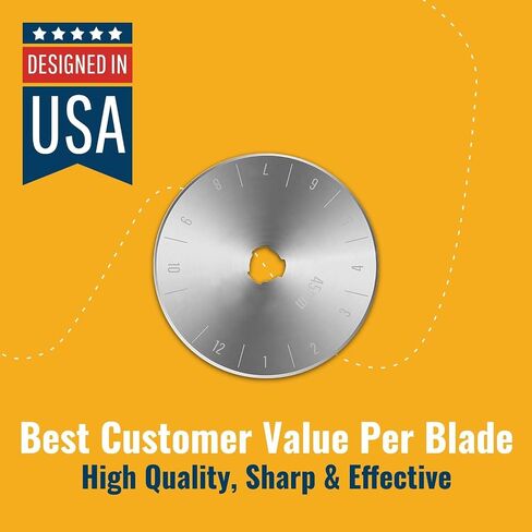 شفرات قاطعة دوارة من Premier Blades مقاس 45 مم - (15 حزمة) تناسب شفرات Fiskars وOlfa وMartelli والمزيد - عجلة قطع قماش الاستوديو للنسيج والورق in Saudi Arabia