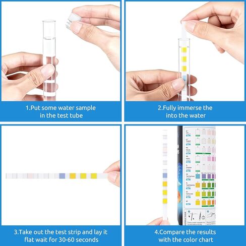 مجموعة اختبار حوض السمك 9 في 1 من SEAOURA لخزانات الأسماك - 135 شريطًا شرائط اختبار المياه لأحواض السمك والبرك، اختبار دقيق للحديد والنحاس والنترات والنتريت والكلور والصلابة والقلوية والكربونات والأس الهيدروجيني in Kuwait