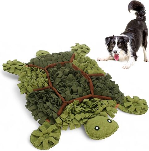 Snuffle Mat for Dogs, Turtle Design 28.8''×22.8 ''Inch Large Snuffle Mat for Dogs, Slow Feeder Dog Food Mat, Mental Stimulation Enrichment Puzzle Feeder Dog Toy for Anxiety Relief（Brown） in Saudi Arabia
