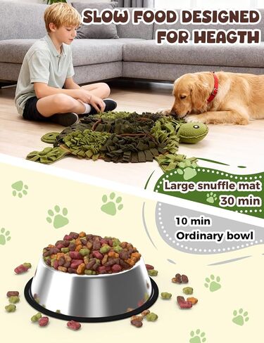 Snuffle Mat for Dogs, Turtle Design 28.8''×22.8 ''Inch Large Snuffle Mat for Dogs, Slow Feeder Dog Food Mat, Mental Stimulation Enrichment Puzzle Feeder Dog Toy for Anxiety Relief（Brown） in Saudi Arabia