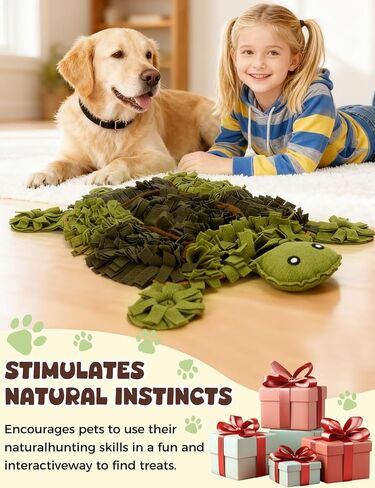 Snuffle Mat for Dogs, Turtle Design 28.8''×22.8 ''Inch Large Snuffle Mat for Dogs, Slow Feeder Dog Food Mat, Mental Stimulation Enrichment Puzzle Feeder Dog Toy for Anxiety Relief（Brown） in Saudi Arabia