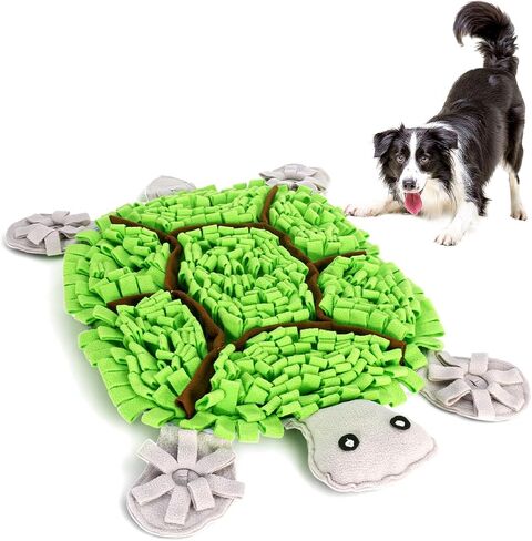 Snuffle Mat for Dogs, Turtle Design 28.8''×22.8 ''Inch Large Snuffle Mat for Dogs, Slow Feeder Dog Food Mat, Mental Stimulation Enrichment Puzzle Feeder Dog Toy for Anxiety Relief（Brown） in Saudi Arabia