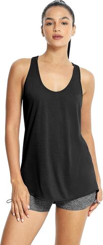 icyzone Women's Racerback Workout Athletic Running Tank Tops Loose Fit (Pack of 2) in Kuwait