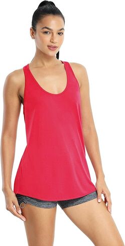 icyzone Women's Racerback Workout Athletic Running Tank Tops Loose Fit (Pack of 2) in Kuwait