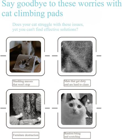 Wall-Mounted Cat Scratcher, 2025 Upgraded Indoor Cat Wall Scratcher — Self-Adhesive Double-Sided Tape, Trimable Scratching Surface, Suitable for Walls/Sofas/Floors (IncludesToy) (Calico Cat) in Saudi Arabia