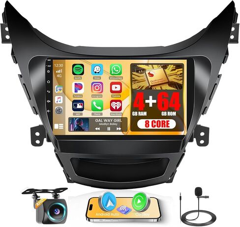 【Qualcomn Chipset】 8 Core 4+64GB Android 15 Car Stereo for Hyundai Elantra 2014-2016, 9 Inch Touch Screen Carplay Android Auto Radio DSP Hi-Res Picture in Picture+AHD Backup Camera Voice Assistant in Saudi Arabia