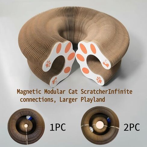 Cat Scratcher Toys for Indoor Cats - Kitty Kurlz Magic Organ Cat Scratcher Board, Cardboard Cat Scratching Board Ball Scratcher Pad in Saudi Arabia