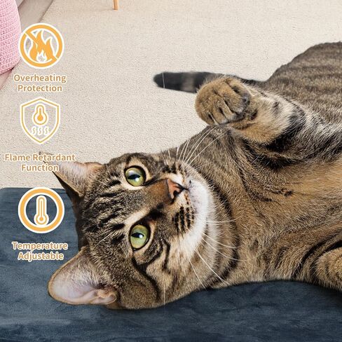 Pet Heating Pad for Cats and Dogs - Electric Warming Mat with Timer & Temperature Setting, Waterproof Cover, Auto Shut-Off - Safe Indoor Bed Warmer 16 * 12inch in Saudi Arabia