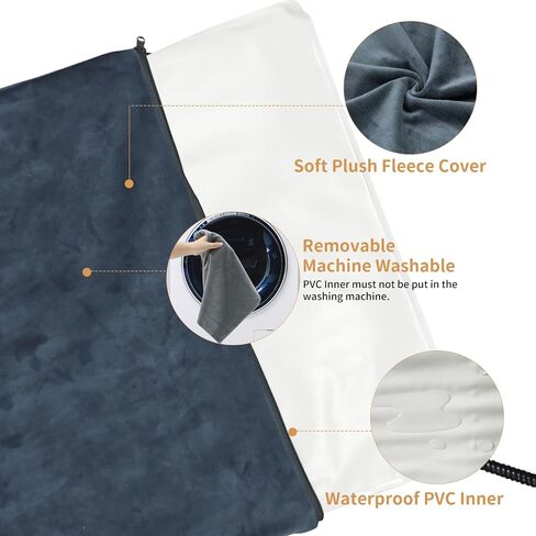 Pet Heating Pad for Cats and Dogs - Electric Warming Mat with Timer & Temperature Setting, Waterproof Cover, Auto Shut-Off - Safe Indoor Bed Warmer 16 * 12inch in Saudi Arabia
