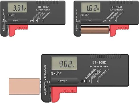 Battery Organizer Storage case with Battery Tester for AAA AA C D 9V and Button Batteries Storage Box Holds 110 Batteries Various Sizes with Removable Digital Battery Tester in Saudi Arabia