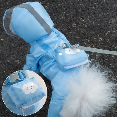 Full Coverage Small Dog Raincoat, Waterproof with Four-Leg Protection, Ideal for Teddy Bears, Includes Waterproof Mini Backpack (Yellow, XX-Large(Suggest Weight 16.6-22lb)) in Saudi Arabia