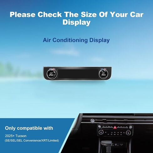 2025 Tucson Screen Protector for Hyundai Tucson (SE/SEL/SEL Convenience/XRT/Limited/N Line) 12.3Inch&AC Displays, 9H Tempered Glass 2025 Tucson Accessories HD Transparent 12.3"&A/C in Kuwait