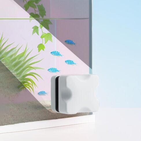 Mini Magnetic Algae Scraper for Fish Tank - 1.18" Dual-Sided Cleaner in White - Used for Glass Aquariums in Saudi Arabia