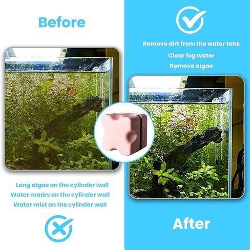 Mini Magnetic Algae Scraper for Fish Tank - 1.18" Dual-Sided Cleaner in White - Used for Glass Aquariums in Saudi Arabia