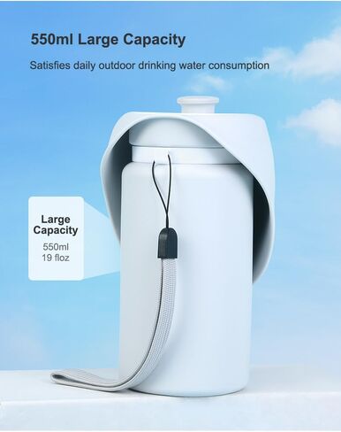 Dog Water Bottle, Portable Dog Travel Bowl, Silicone Foldable Leak Proof Dogs Drink Dispenser for Outdoor Walks|Hiking, 550ML/19OZ in Saudi Arabia