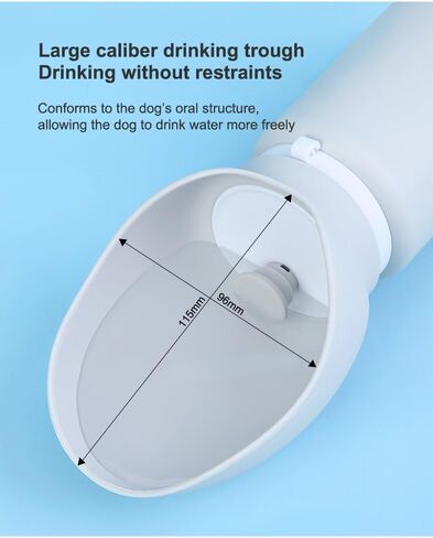Dog Water Bottle, Portable Dog Travel Bowl, Silicone Foldable Leak Proof Dogs Drink Dispenser for Outdoor Walks|Hiking, 550ML/19OZ in Saudi Arabia