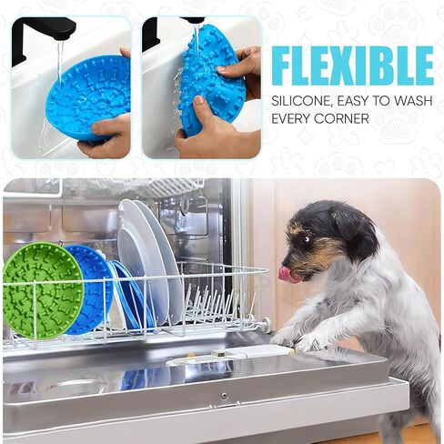 Lick mat for Dog Slow Feeder Bowl Anxiety Boredom Reducer Perfect for Yogurt, Peanut Butter. Wobble Dog Slow Feeder Bowl Easy to Clean - Non Slip Design BPA Free Silicone Licking mat - Blue in Saudi Arabia