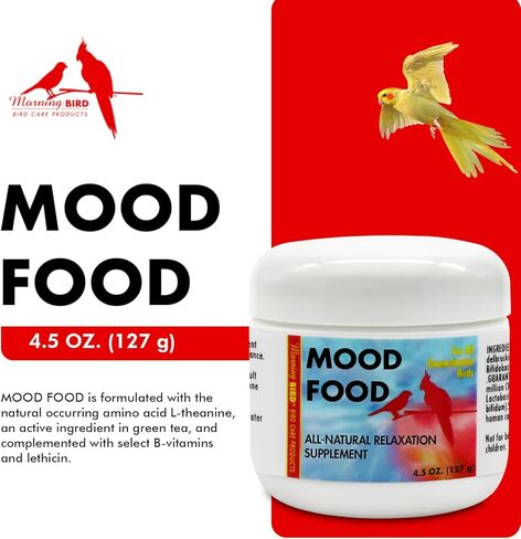 Morning Bird Mood Food 2 oz – Natural Calming Supplement for Birds – Non-Sedating, Unwanted Behavior, Feather Plucking & Aggression – Gentle Stress Relief Achieved with Amino Acids and B-Vitamins in Kuwait