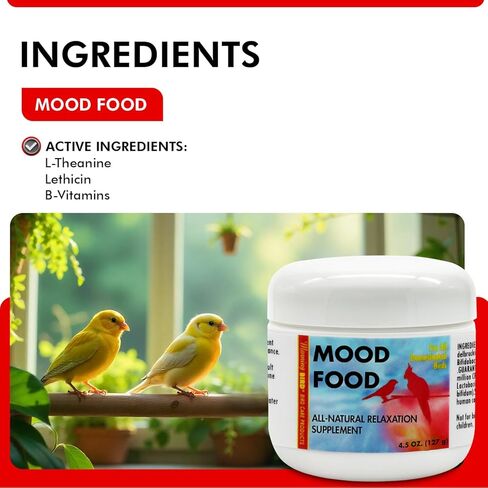 Morning Bird Mood Food 2 oz – Natural Calming Supplement for Birds – Non-Sedating, Unwanted Behavior, Feather Plucking & Aggression – Gentle Stress Relief Achieved with Amino Acids and B-Vitamins in Kuwait