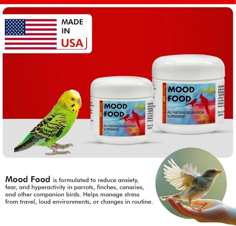 Morning Bird Mood Food 2 oz – Natural Calming Supplement for Birds – Non-Sedating, Unwanted Behavior, Feather Plucking & Aggression – Gentle Stress Relief Achieved with Amino Acids and B-Vitamins in Kuwait