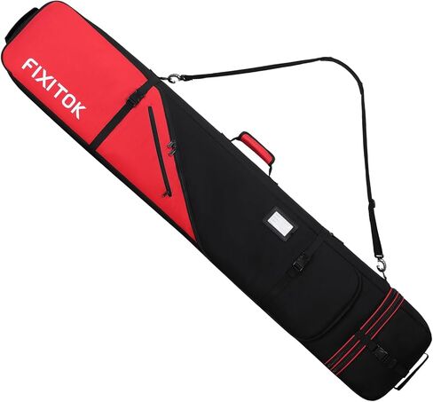 FIXITOK Snowboard & Ski Bag for Air Travel, Waterproof Full Padded Snowboard Bag Fit Board, Boots, Clothes, Helmet and Gear, Adjustable Length Ski Bag(157CM-181CM) in Kuwait