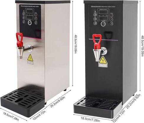 غلاية مياه كهربائية 2.64/3.96/5.28 جالون مع شاشة عرض، موزع مياه ساخن تجاري مع صينية تنقيط، آلة ماء غليان قابلة للتوقيت للمطبخ، المطعم، الفندق، المنزل (فضي، 5.28 جالون) in Kuwait