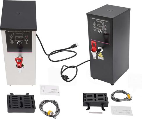 غلاية مياه كهربائية 2.64/3.96/5.28 جالون مع شاشة عرض، موزع مياه ساخن تجاري مع صينية تنقيط، آلة ماء غليان قابلة للتوقيت للمطبخ، المطعم، الفندق، المنزل (فضي، 5.28 جالون) in Kuwait