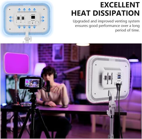 Neewer 18" Led Video Light Panel Lighting Kit with Remote, 2-Pack 45W Dimmable Bi-Color +Light Stand, 3200K–5600K Soft Light CRI 97+ 4800Lux for Game/Live Streaming/YouTube/Photography in Kuwait